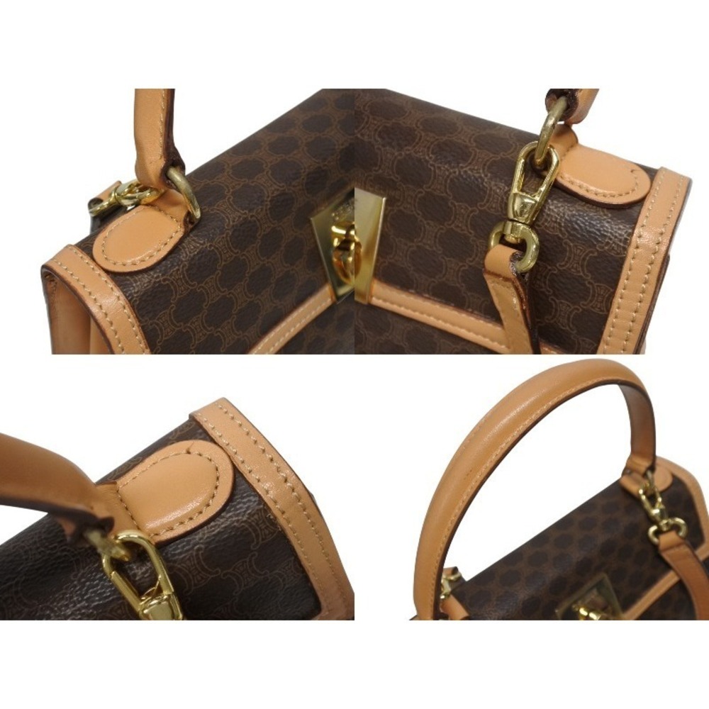 CELINE Handbag Shoulder Bag Macadam Leather Brown - Picture 5 of 10